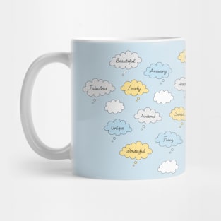 Happy Thoughts Blue Mug